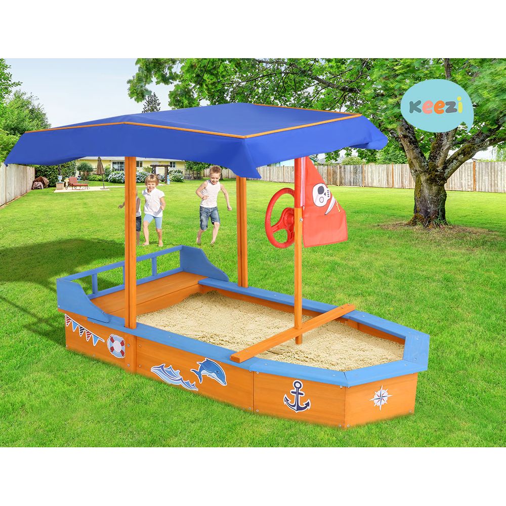 Keezi Kids Sandpit Wooden Boat Sand Pit
