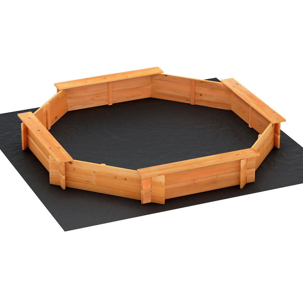 Keezi Kids Sandpit Wooden Round Sand Pit