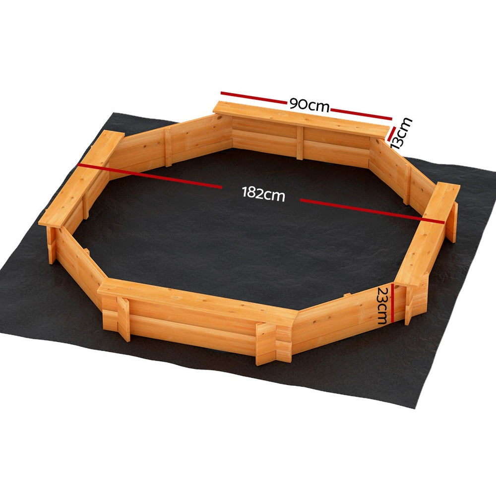 Keezi Kids Sandpit Wooden Round Sand Pit