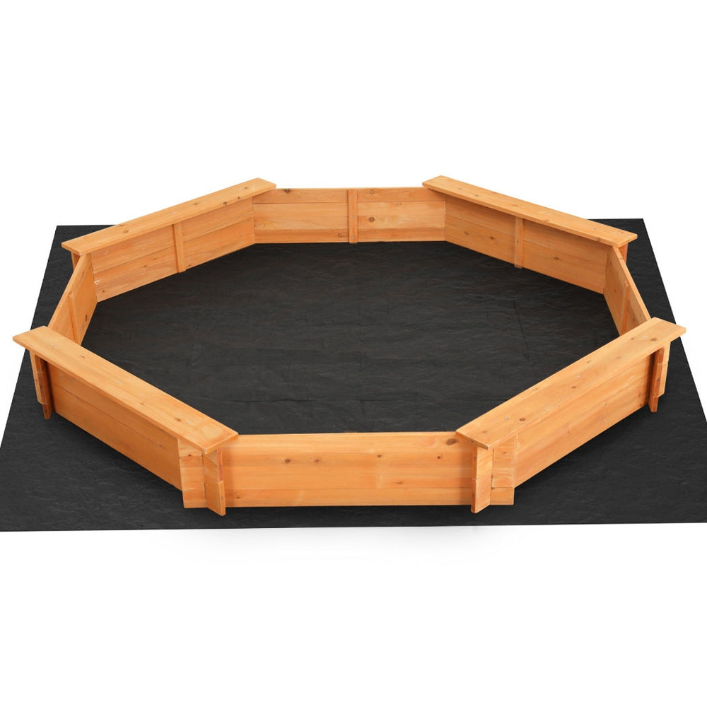 Keezi Kids Sandpit Wooden Round Sand Pit