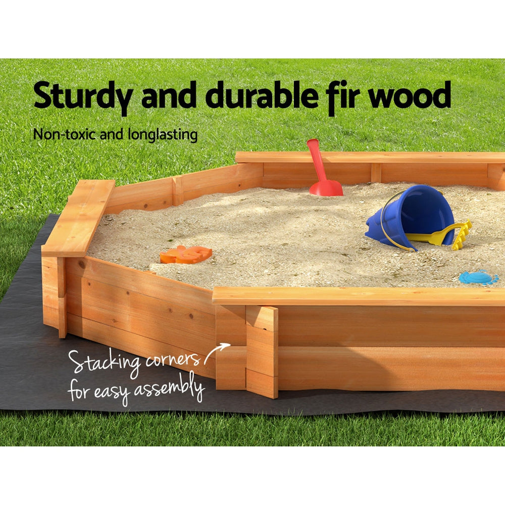 Keezi Kids Sandpit Wooden Round Sand Pit