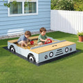 Keezi Wooden Car Sandpit Kids Sandbox Outdoor Play Toy w/ Storage