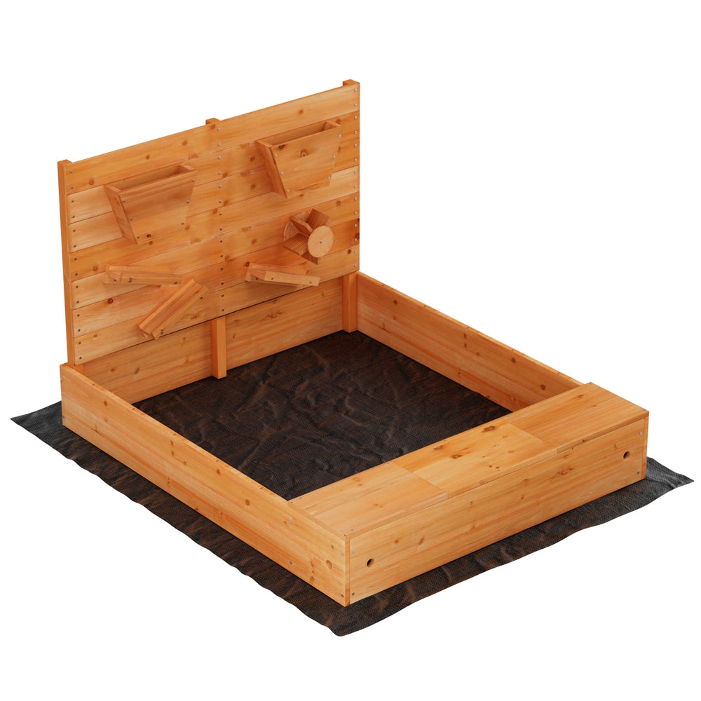 Keezi Kids Sandpit Wooden Sandbox Sand Pit