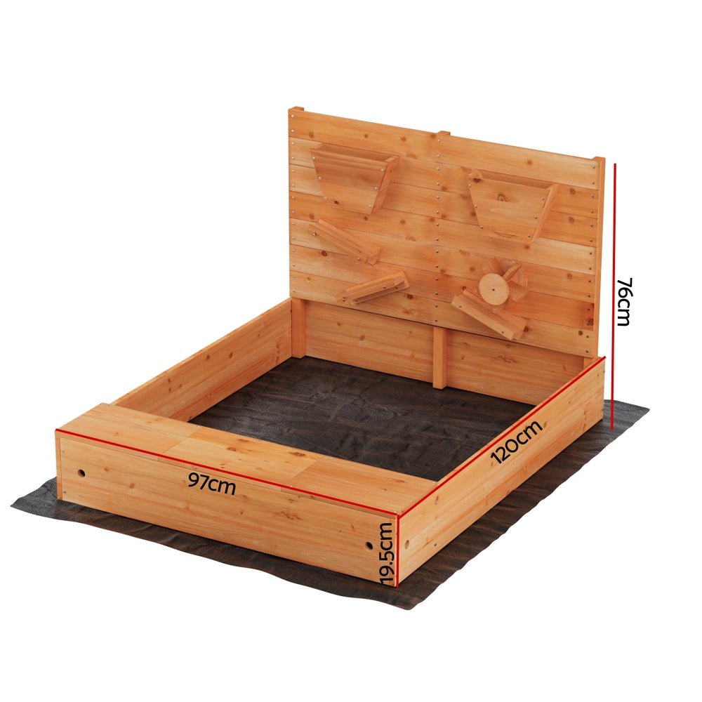 Keezi Kids Sandpit Wooden Sandbox Sand Pit