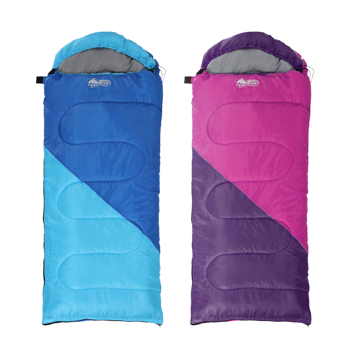 Weisshorn Sleeping Bag Set of 2 Kids Single 172cm Thermal Camping