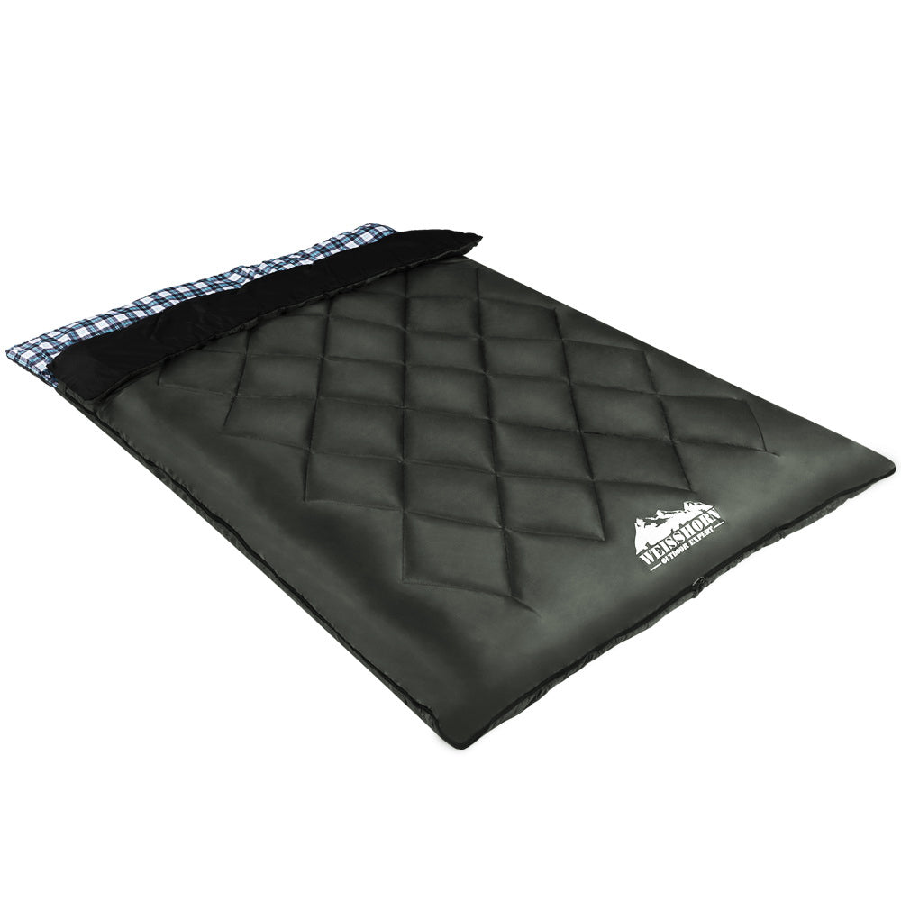 Weisshorn Sleeping Bag Double Pillow Thermal Camping Hiking Tent Grey