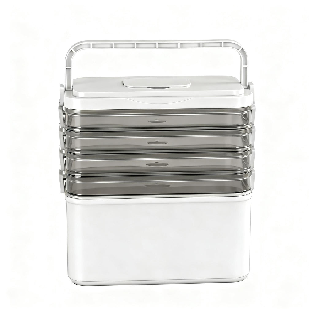 Artiss 5 Tier Clear Portable Storage Box, 30 x 16.5 x 31 cm