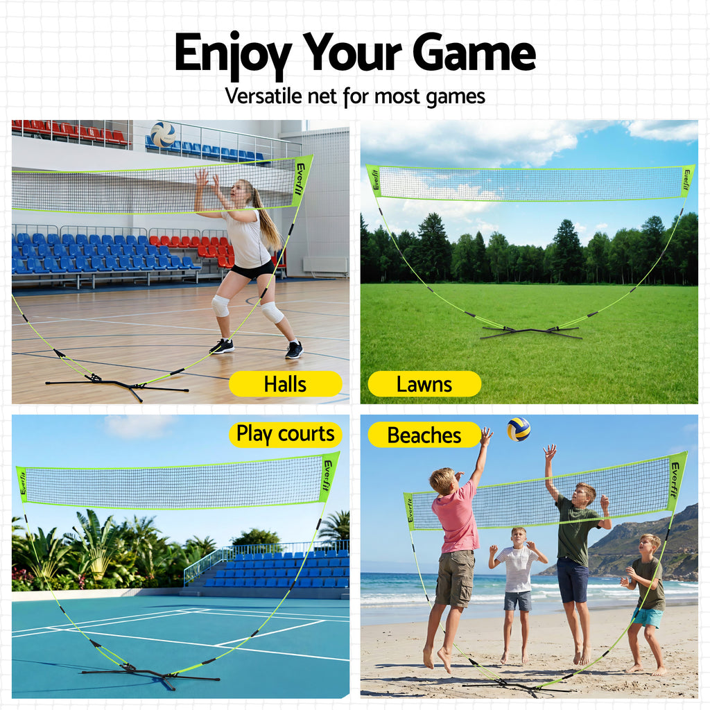 Everfit 3 m Yellow Badminton and Volleyball Net, shown in a real setting