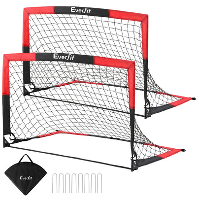 Everfit Pop Up Soccer Goal Nets Heavy Duty Portable Kids Training Set