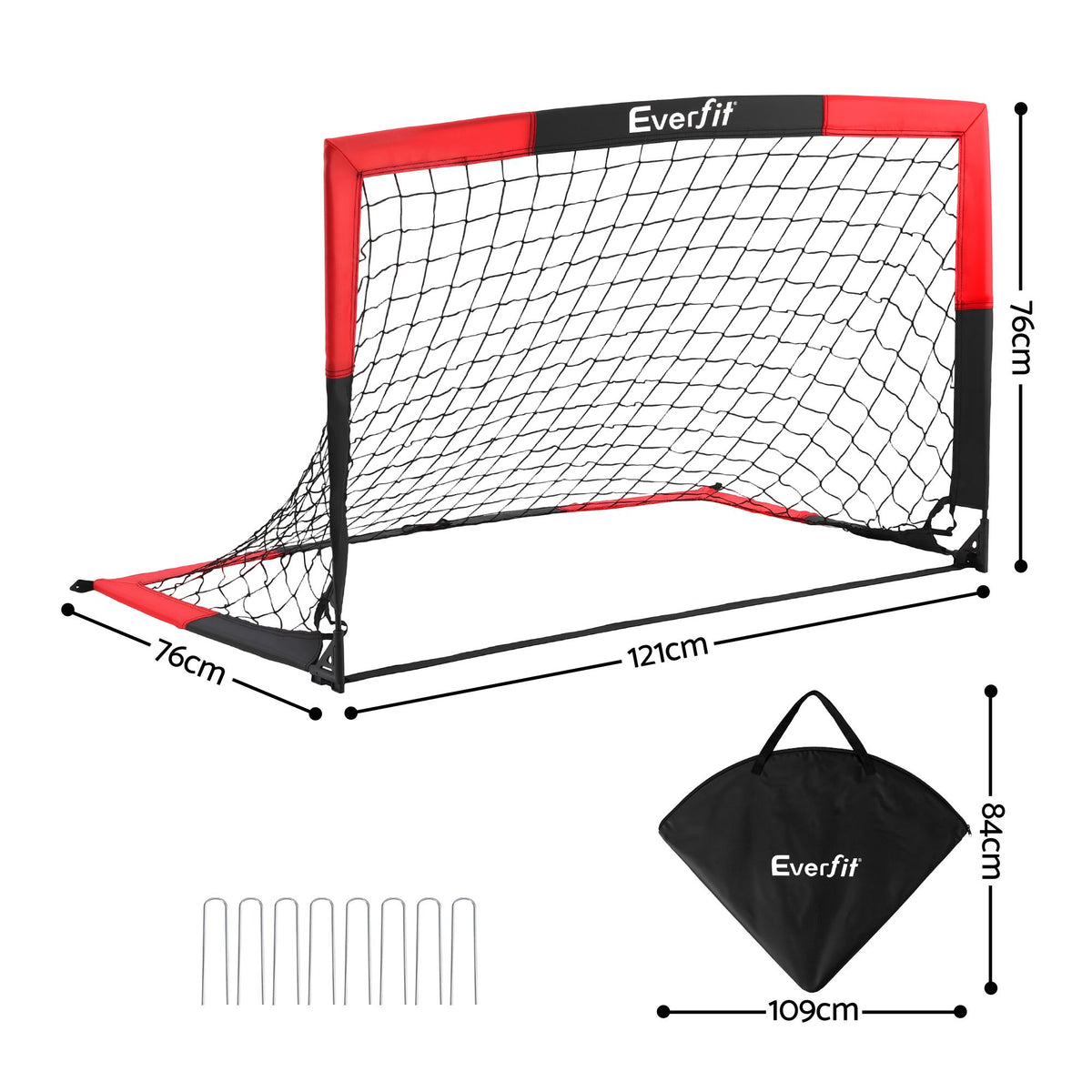 Everfit Pop Up Soccer Goal Nets Heavy Duty Portable Kids Training Set
