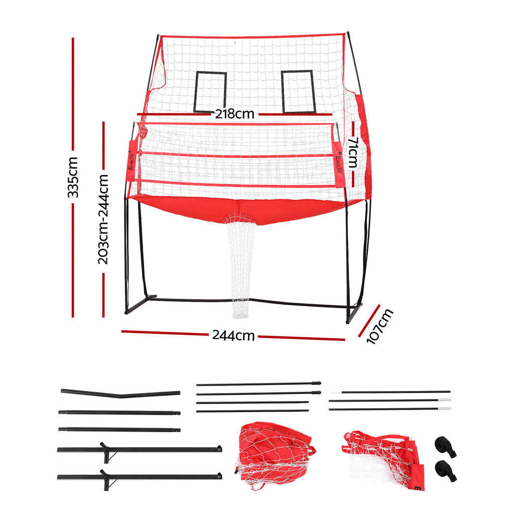 Everfit 8 ft Training Volleyball Net, Yellow and Red, photo 2 of 6