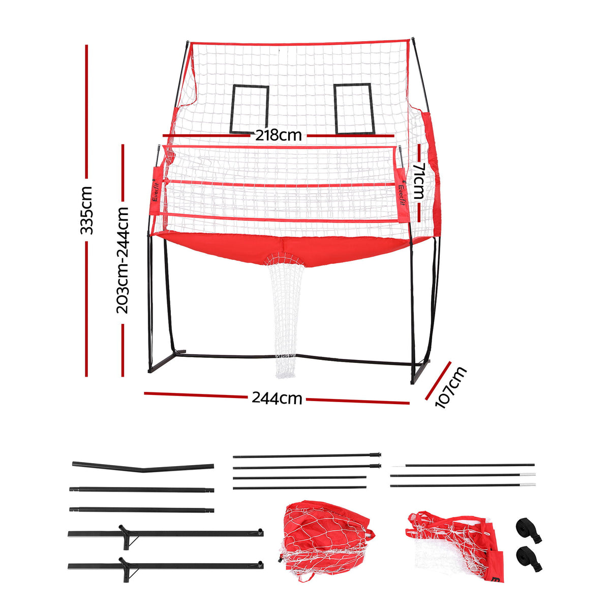 Everfit 8ft Volleyball Net Training Equipment Adjustable Height