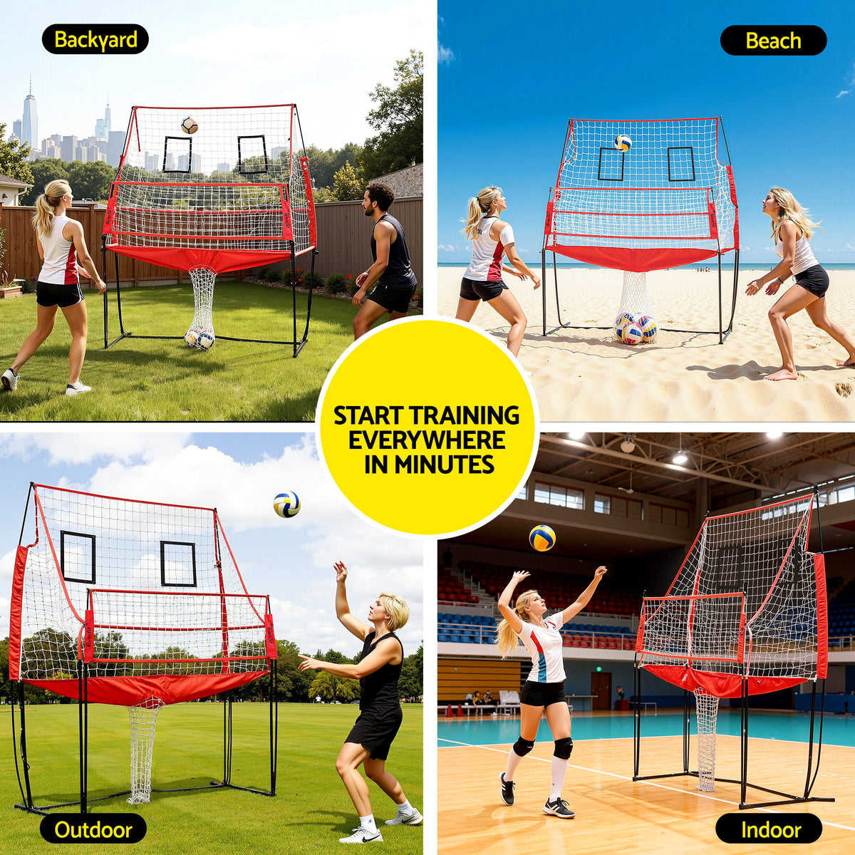 Everfit 8ft Volleyball Net Training Equipment Adjustable Height