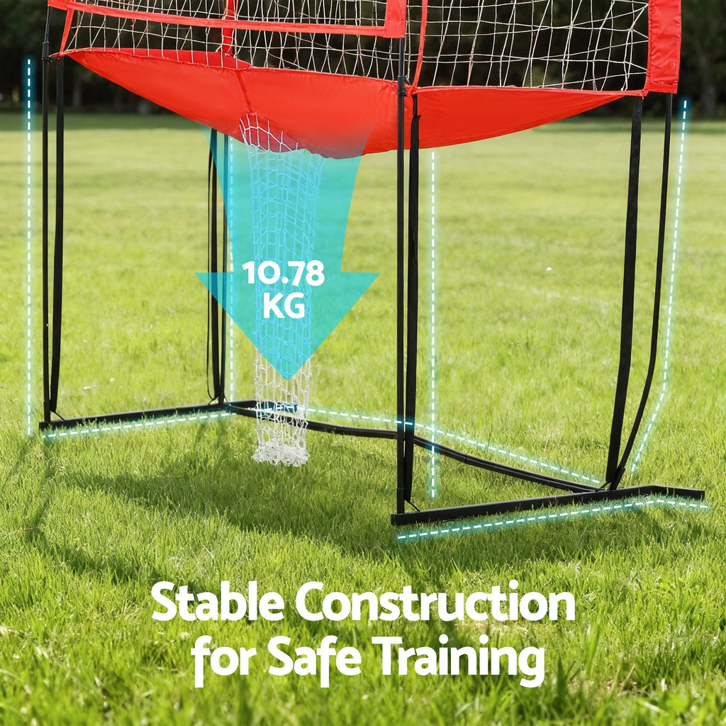 Everfit 8 ft Training Volleyball Net, Yellow and Red, photo 6 of 6