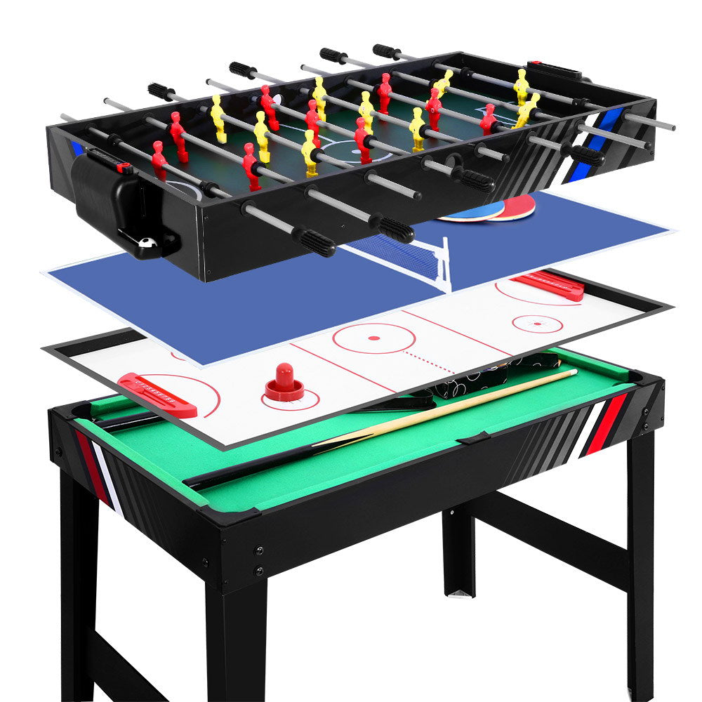 4-in-1 Games Table Soccer Foosball Pool Table Tennis Air Hockey Home
