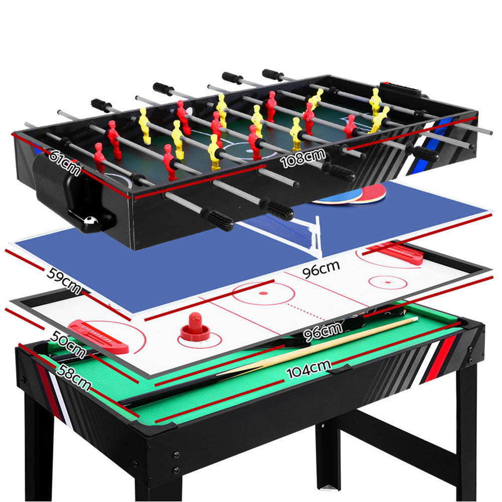 4-in-1 Games Table Soccer Foosball Pool Table Tennis Air Hockey Home