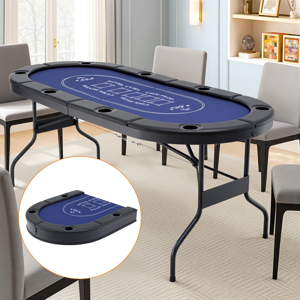 Poker Game Table Folding Poker Table 8 Player 1.8M 8-Player Table Top