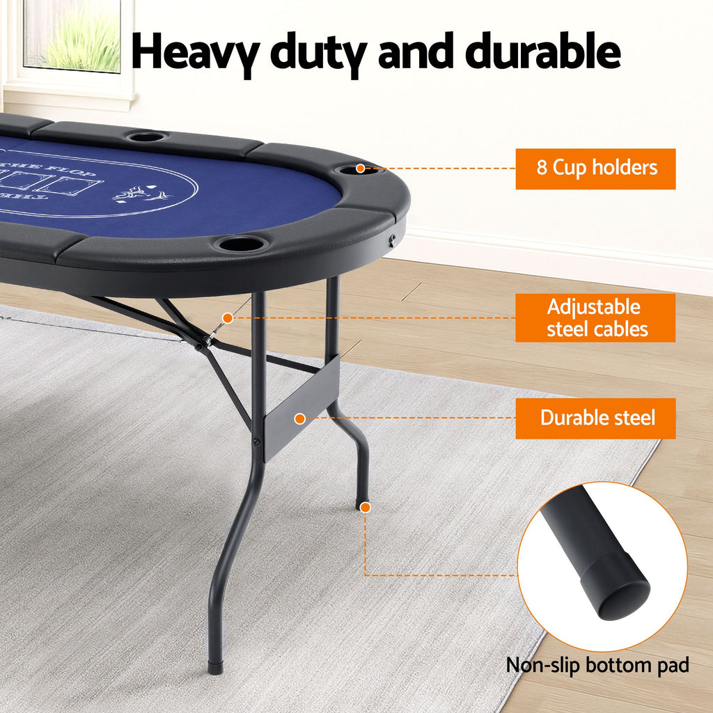 Poker Game Table Folding Poker Table 8 Player 1.8M 8-Player Table Top