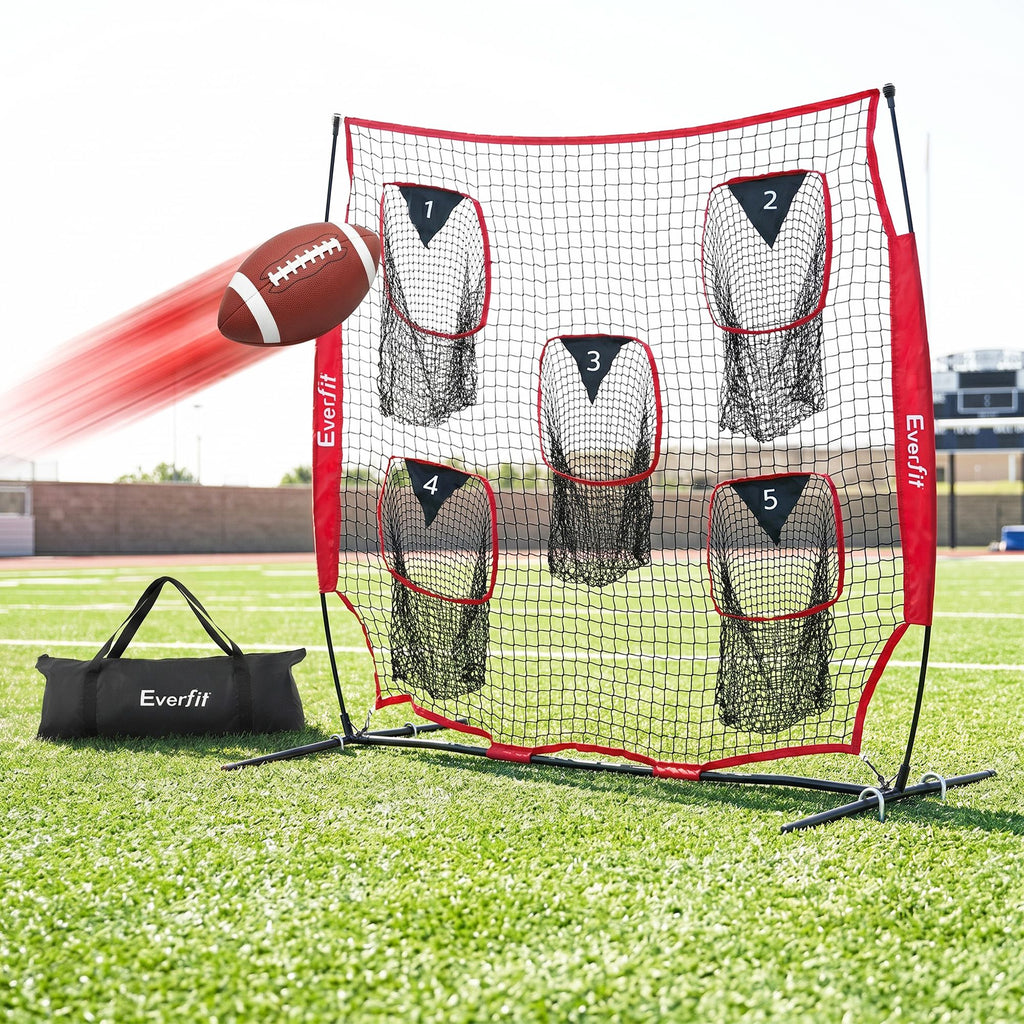 Everfit 1.8m Football Training Net 5 Target Portable Soccer Goal Nets