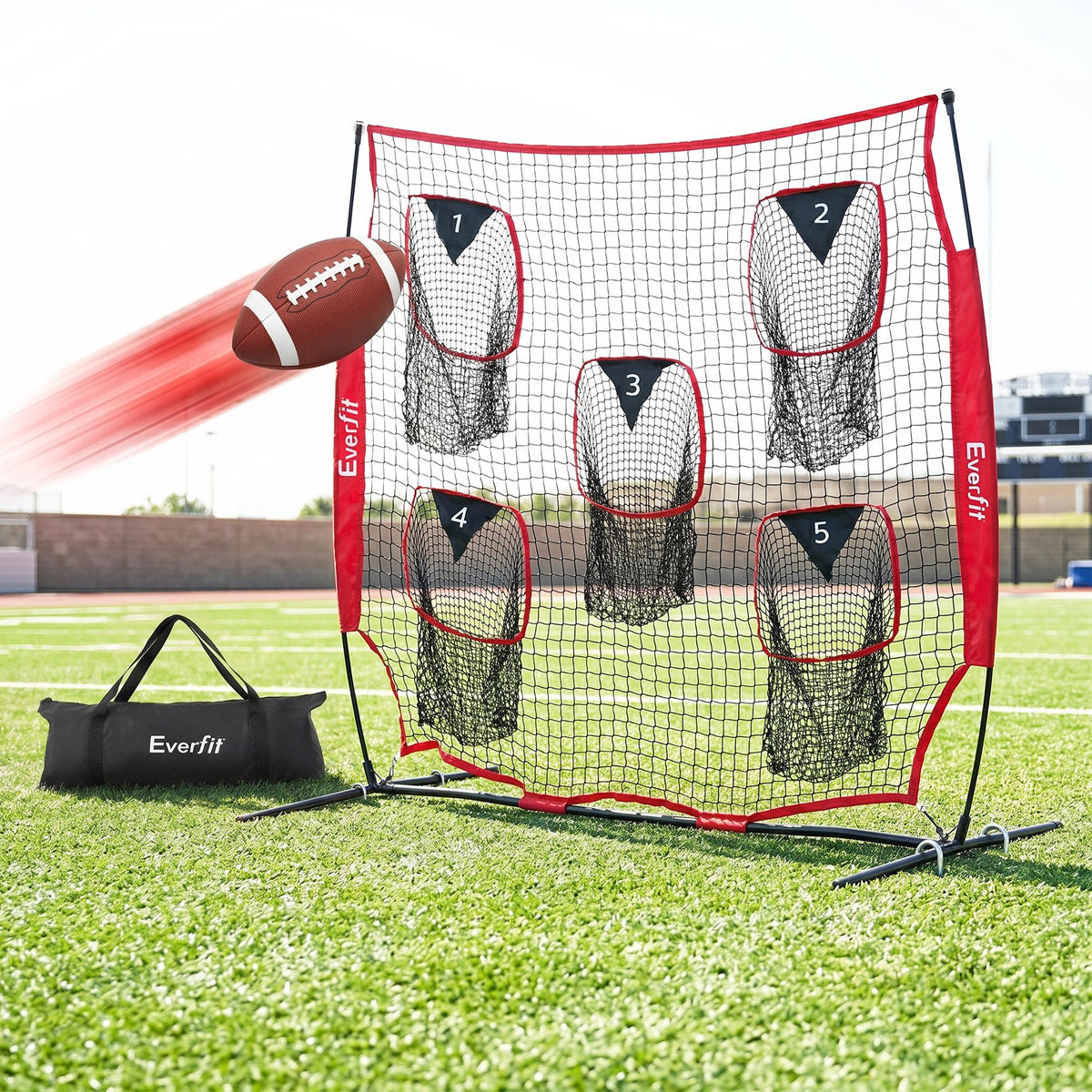 Everfit 1.8m Football Training Net 5 Target Portable Soccer Goal Nets