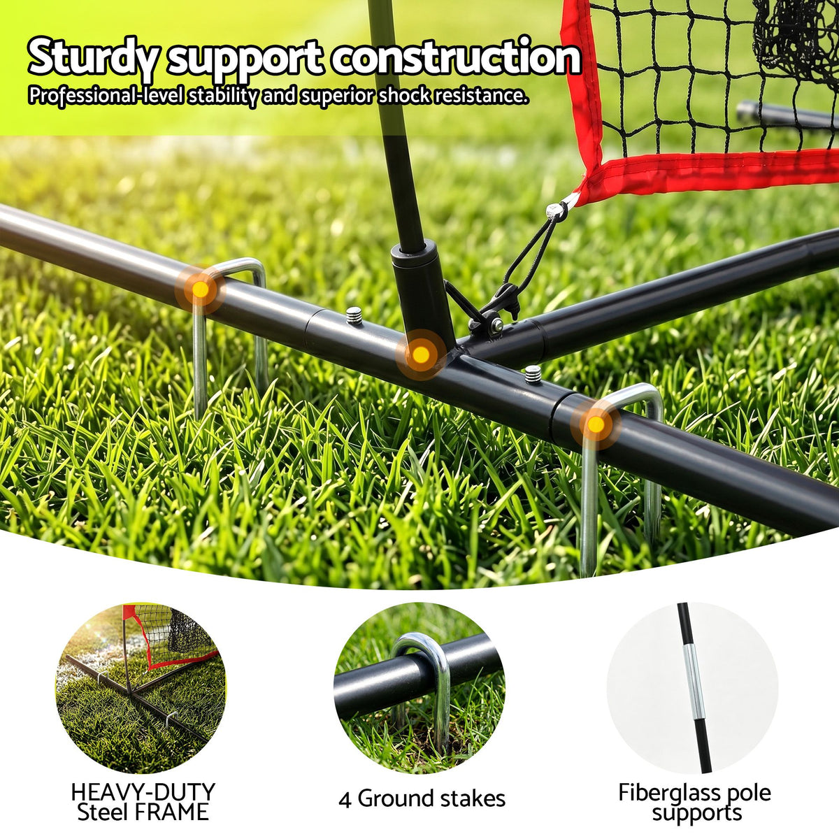 Everfit 1.8m Football Training Net 5 Target Portable Soccer Goal Nets