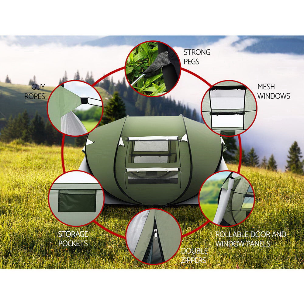Weisshorn Instant Up Camping Tent 4-5 Person Pop up Tents Family