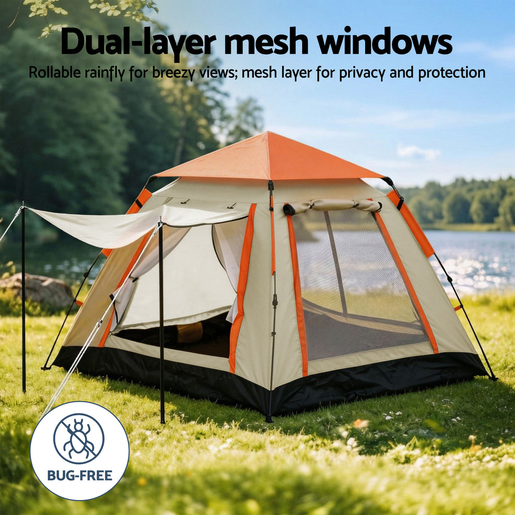 Weisshorn Pop Up Camping Tent 3-4 Person Automatic Tent Instant Setup