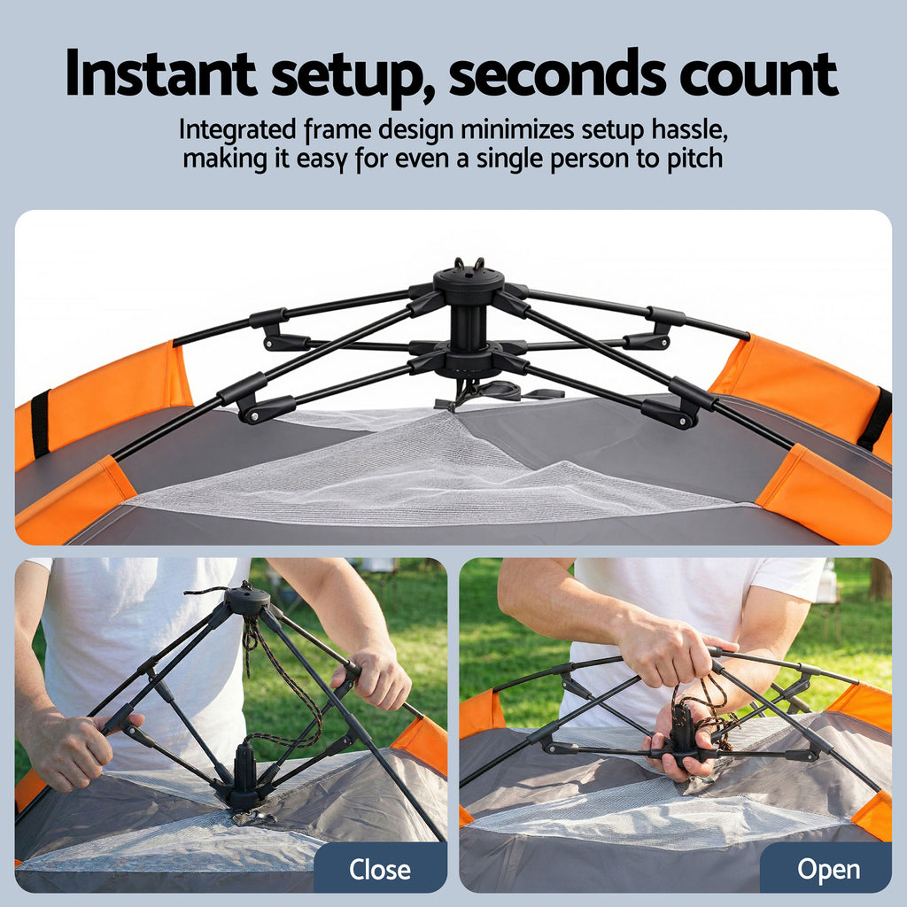 Weisshorn 2 Person Instant Pop Up Camping Tent Automatic Waterproof