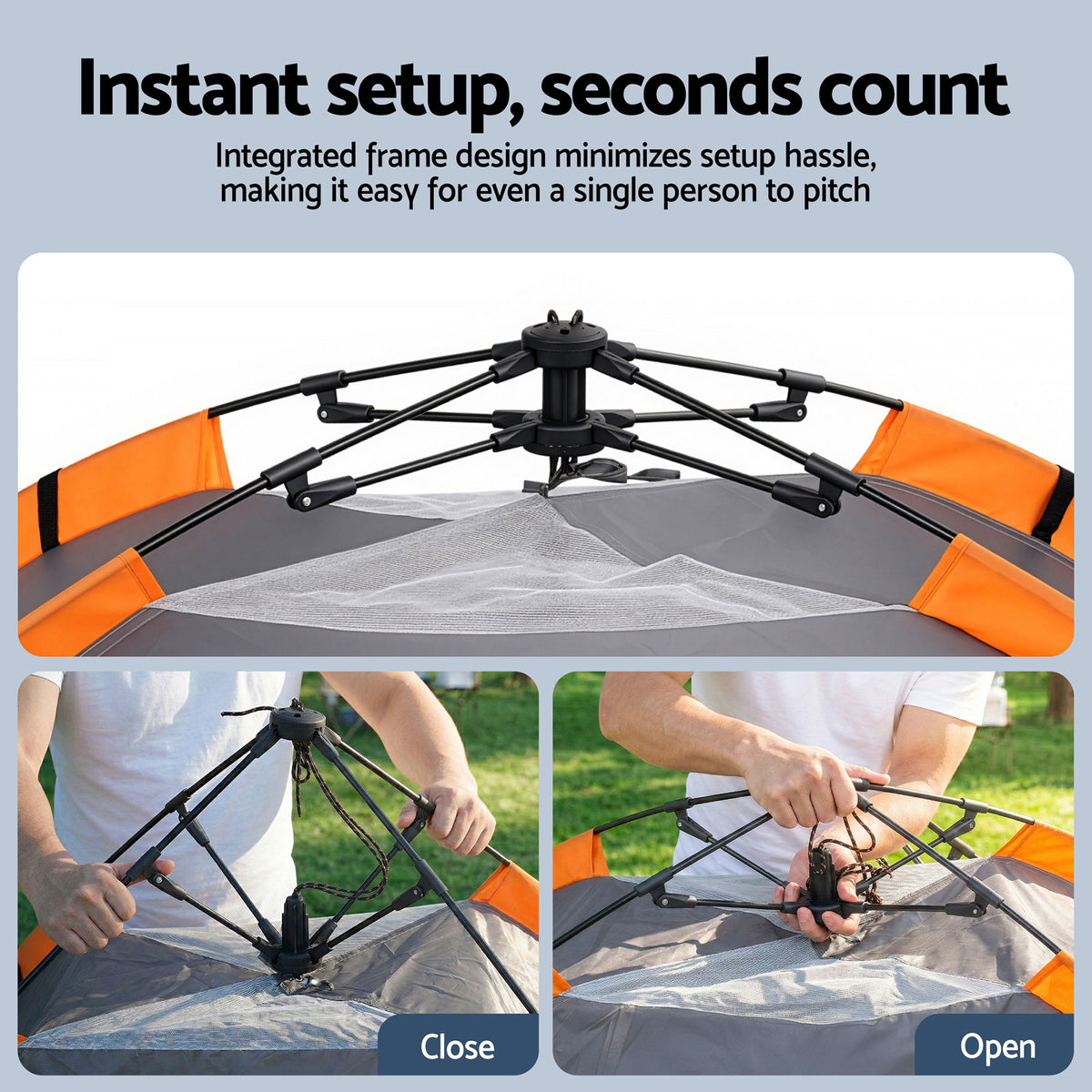 Weisshorn 2 Person Instant Pop Up Camping Tent Automatic Waterproof