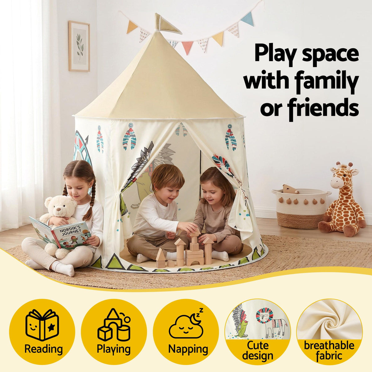 Keezi Kids Play Tent Playhouse Castle