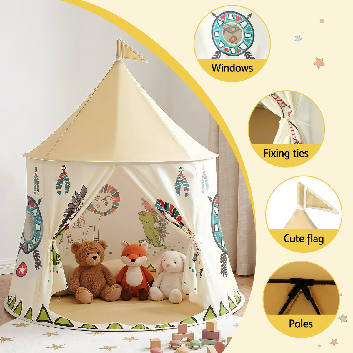 Keezi Kids Play Tent Playhouse Castle