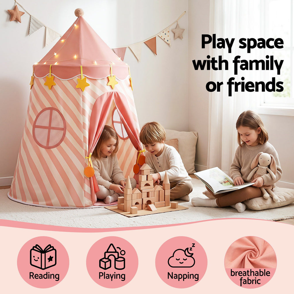 Keezi Kids Play Tent with Star Lights and Window Carry Bag