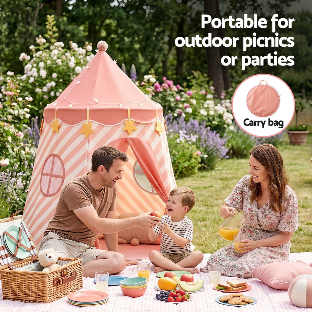 Keezi Kids Play Tent with Star Lights and Window Carry Bag