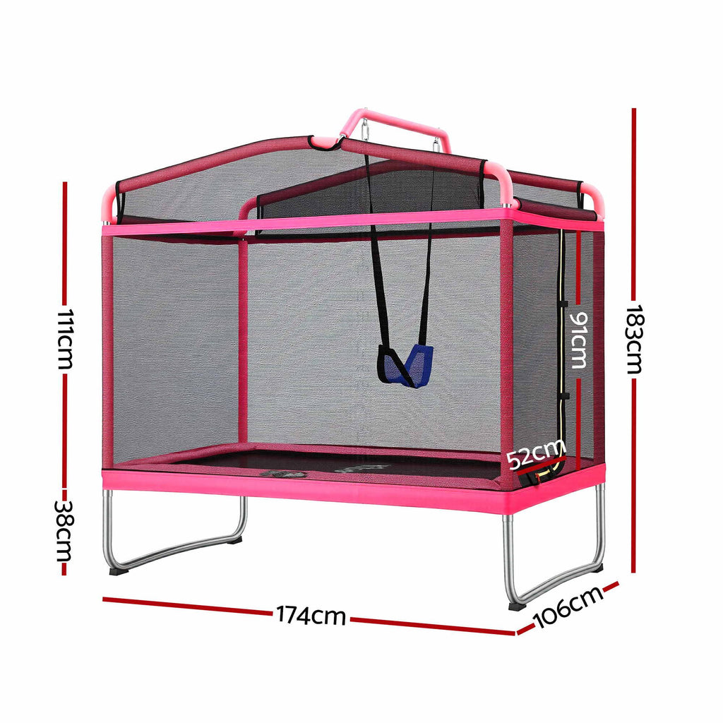 Everfit 3-in-1 Kids Rectangle 6FT Trampoline Rebounder