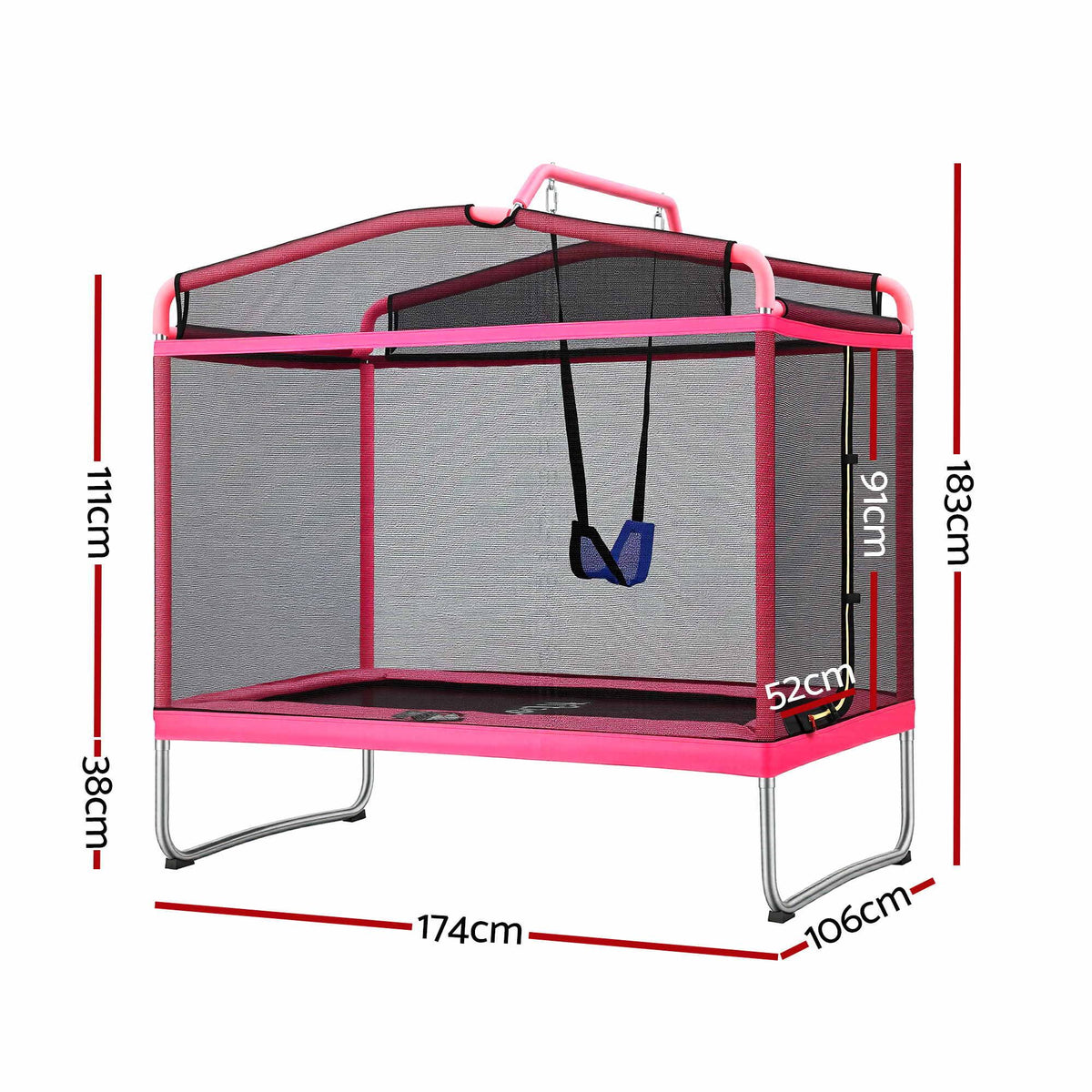 Everfit 3-in-1 Kids Rectangle 6FT Trampoline Rebounder
