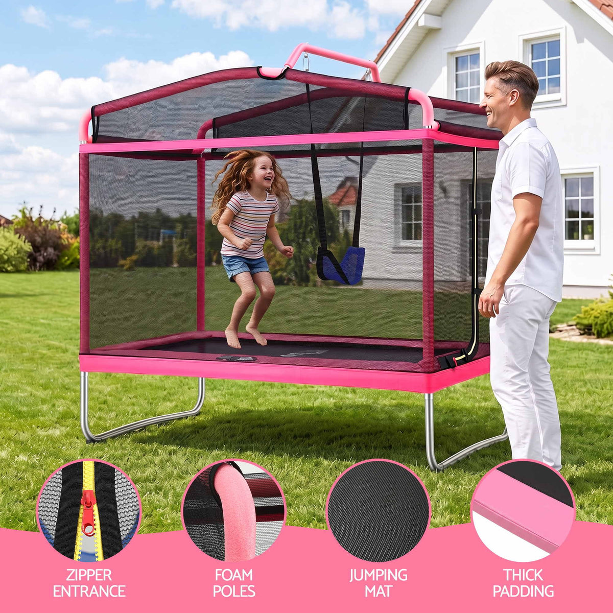Everfit 3-in-1 Kids Rectangle 6FT Trampoline Rebounder