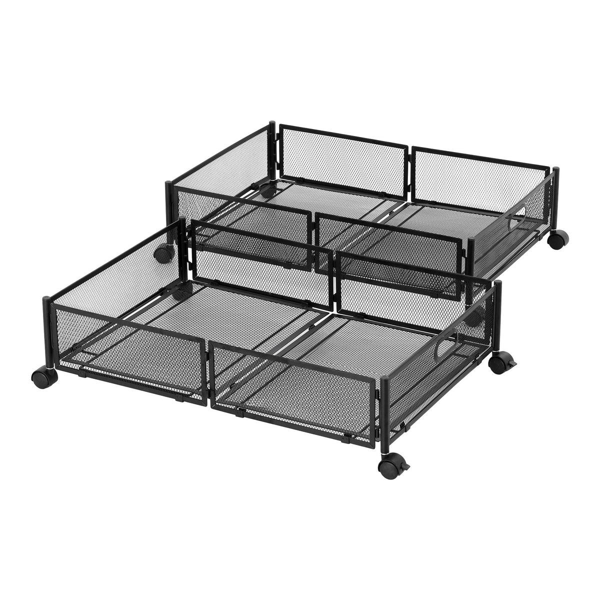 Artiss Metal Mesh Under Bed Storage with Wheels, 60 x 40 x 16 cm