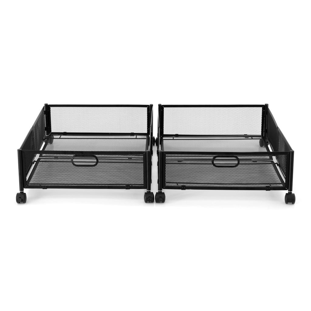 Artiss Metal Mesh Under Bed Storage with Wheels, 60 x 40 x 16 cm