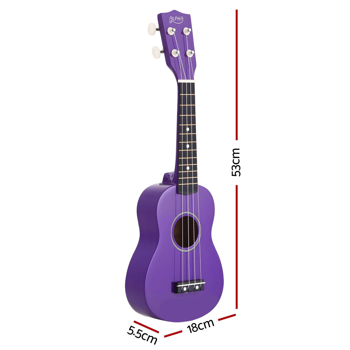 Alpha 21 Inch Soprano Ukulele with Carry Bag, Purple