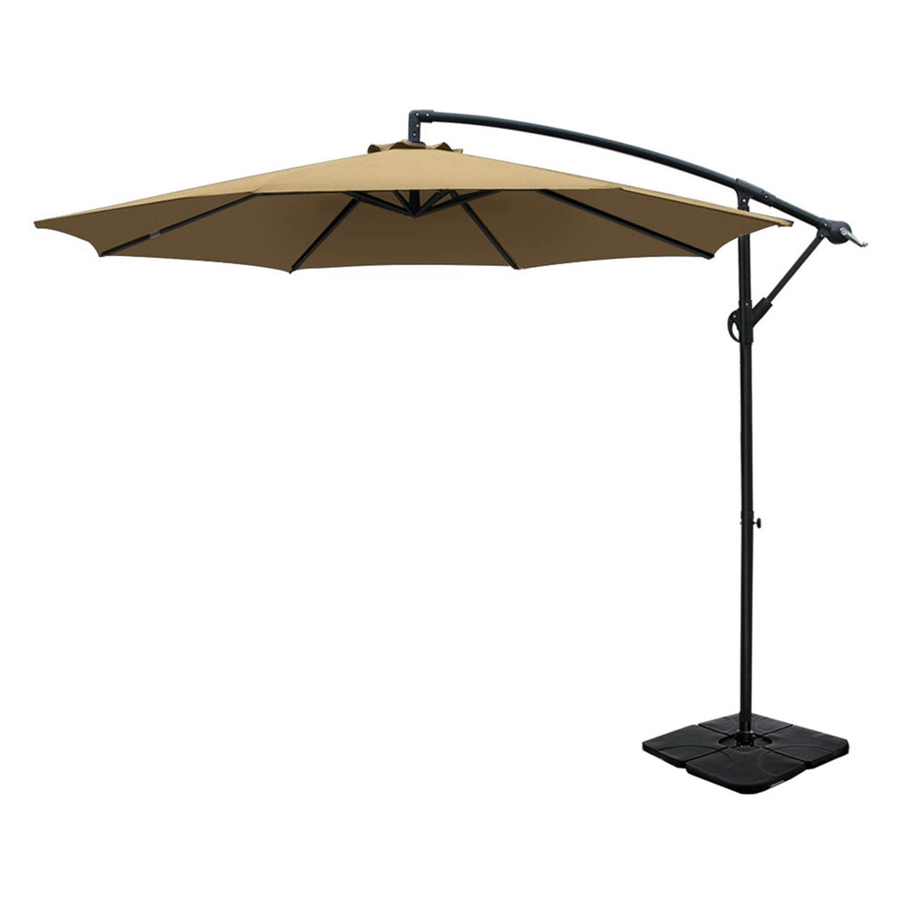 Instahut 3m Umbrella w/Base Outdoor Cantilever Beach Garden Patio