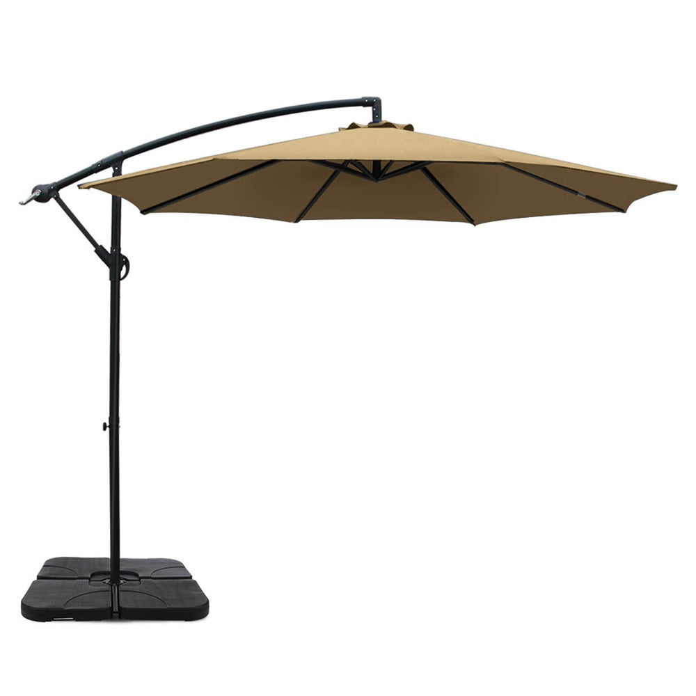 Instahut 3m Umbrella w/Base Outdoor Cantilever Beach Garden Patio
