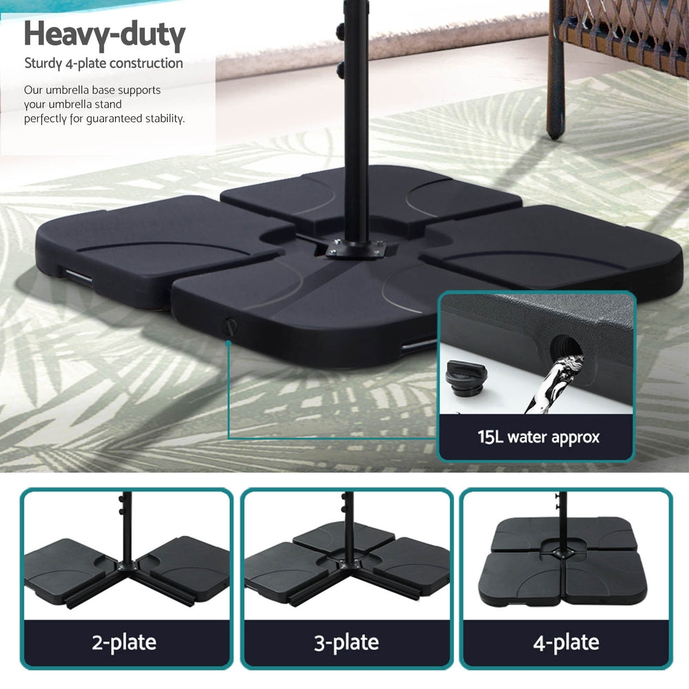 Instahut 3m Umbrella w/Base Outdoor Cantilever Beach Garden Patio