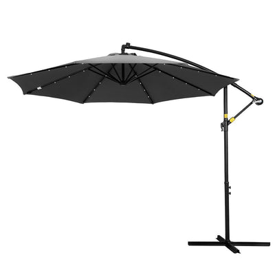 Instahut Outdoor Umbrella 3M Cantilever Beach LED Garden Shade Patio