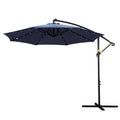 Instahut Outdoor Umbrella 3M Cantilever Beach LED Umbrellas Garden