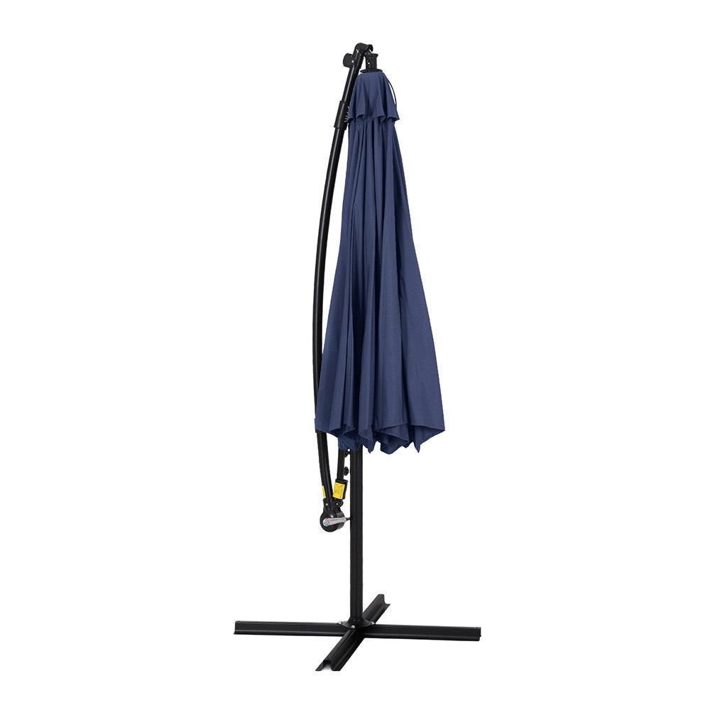 Instahut Outdoor Umbrella 3M Cantilever Beach LED Umbrellas Garden