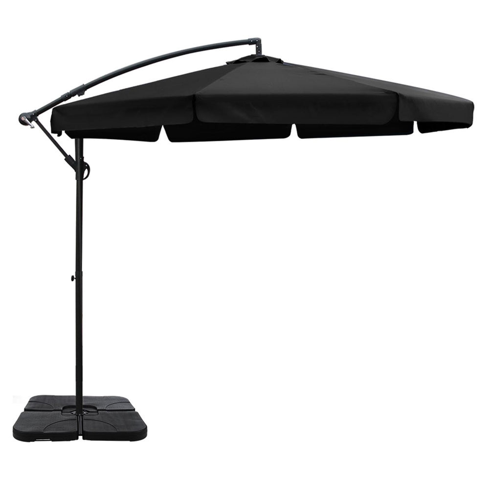 Instahut 3m Outdoor Umbrella w/Base Cantilever Garden Beach Patio