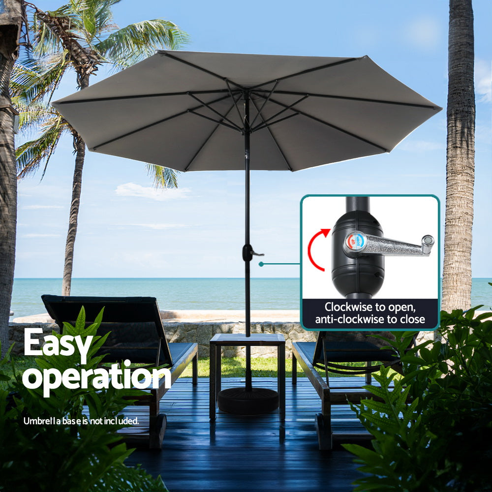 Instahut Outdoor Umbrella 2.7m Beach Pole Garden Tilt Sun Patio UV