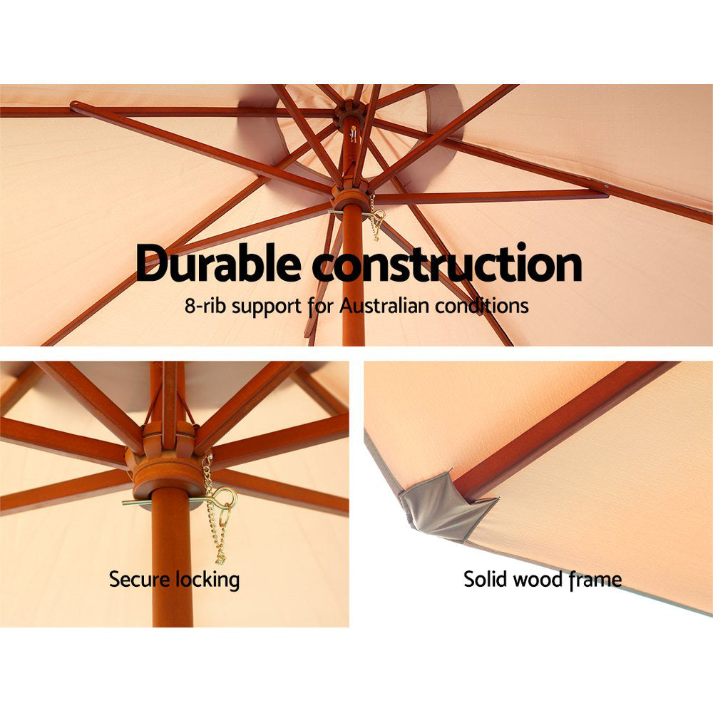Instahut 3m Outdoor Umbrella Pole Umbrellas Beach Garden Sun Stand