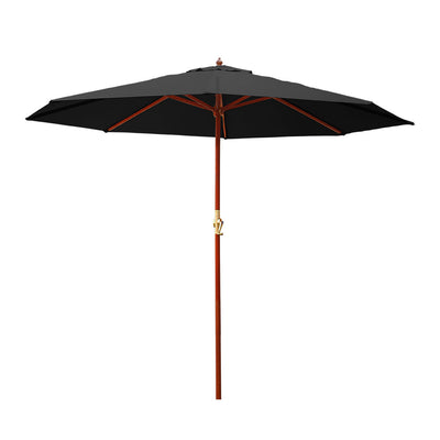Instahut 3m Outdoor Umbrella Pole Umbrellas Beach Garden Sun Stand, Black