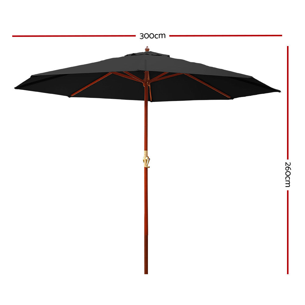 Instahut 3m Outdoor Umbrella Pole Umbrellas Beach Garden Sun Stand